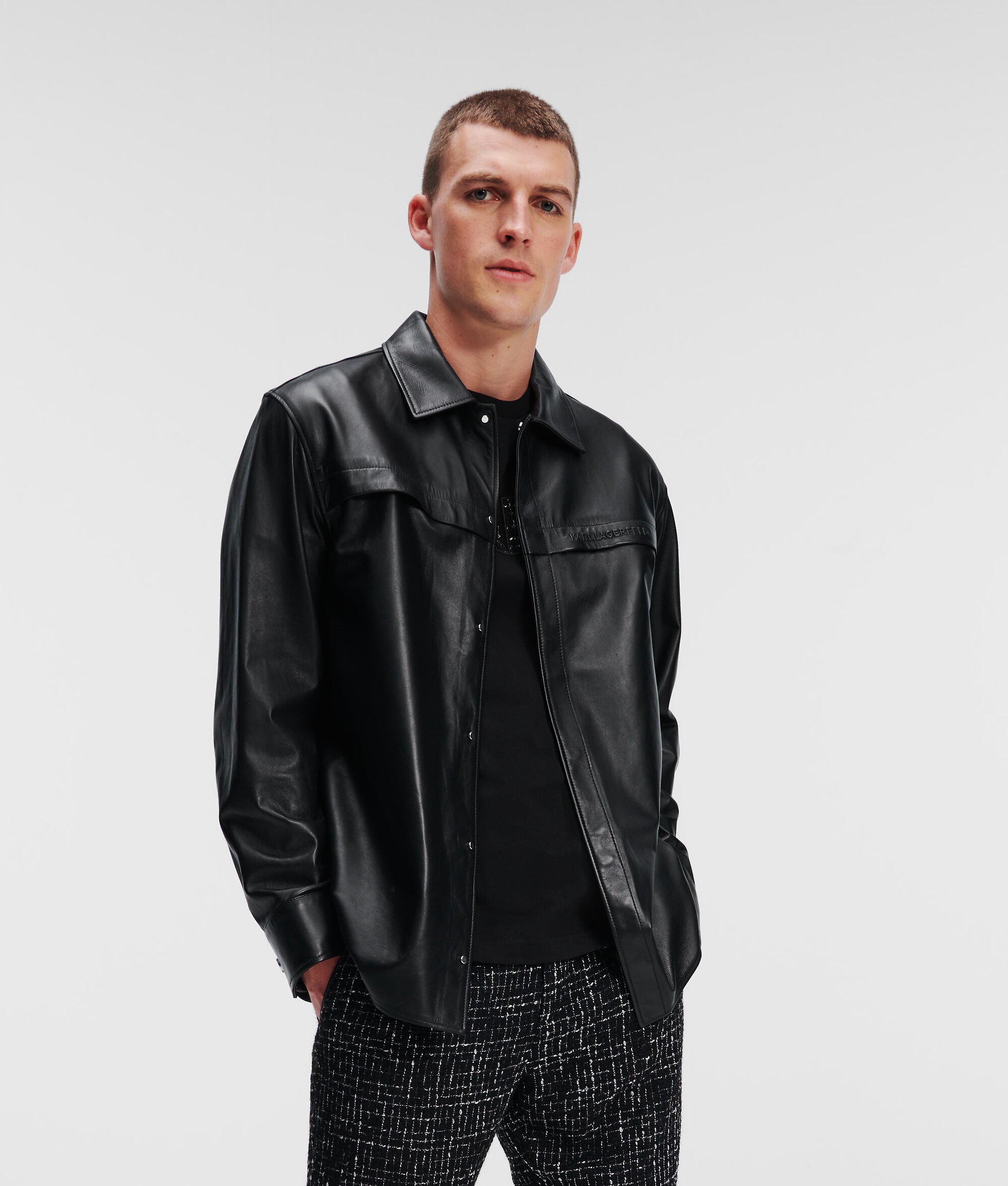 (image for) Classic LEATHER SHIRT WITH CHEST POCKET